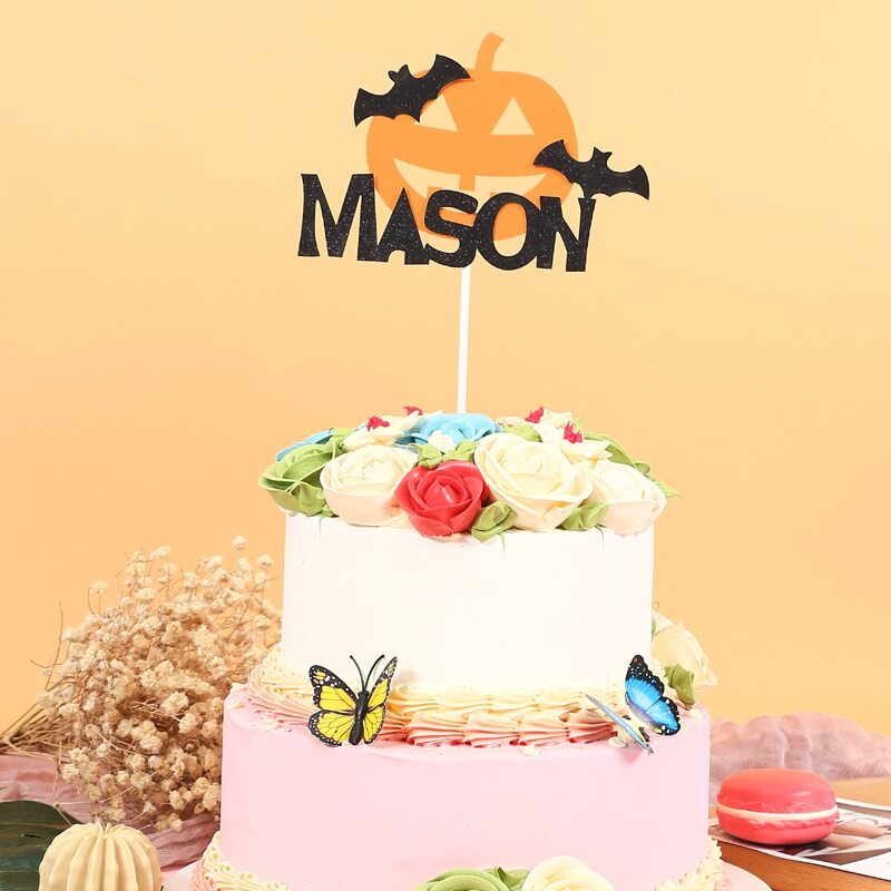 

1pc Halloween Pumpkin Cake Topper, Multicolor