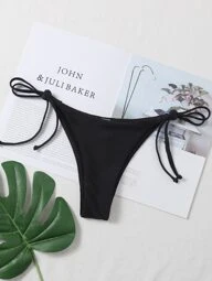 SHEIN Swim Summer Beach Tie Side Bikini Thong
