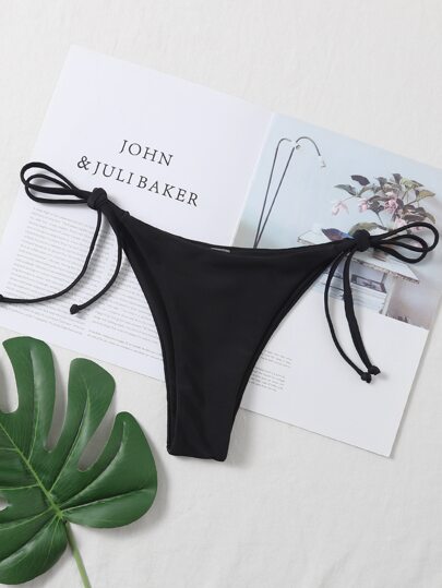 SHEIN Swim Summer Beach Tie Side Bikini Thong