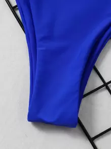 SHEIN Swim Summer Beach Tie Side Bikini Thong - Royal Blue - View 5