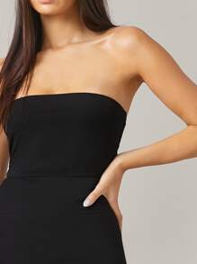 SHEIN BASICS Vestido tubo ajustado - Negro - Ver 4