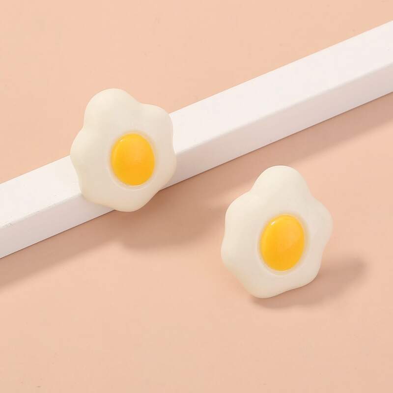 

Egg Design Stud Earrings, Multicolor