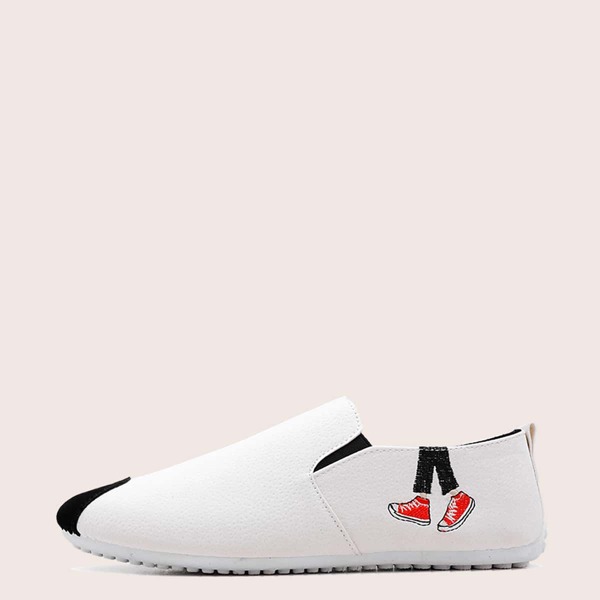 

Men Cartoon Graphic Loafers, White