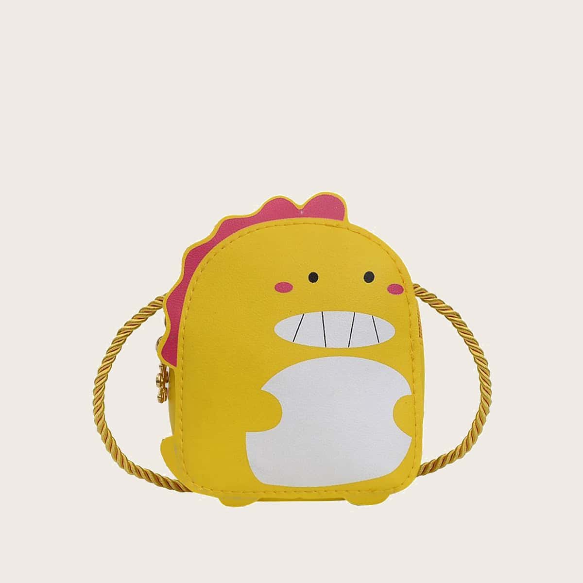 

Cartoon Dinosaur Crossbody Bag, Mustard yellow