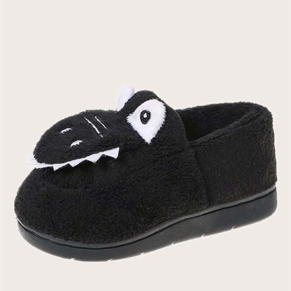 

Toddler Girls Cartoon Decor Fluffy Slippers, Black