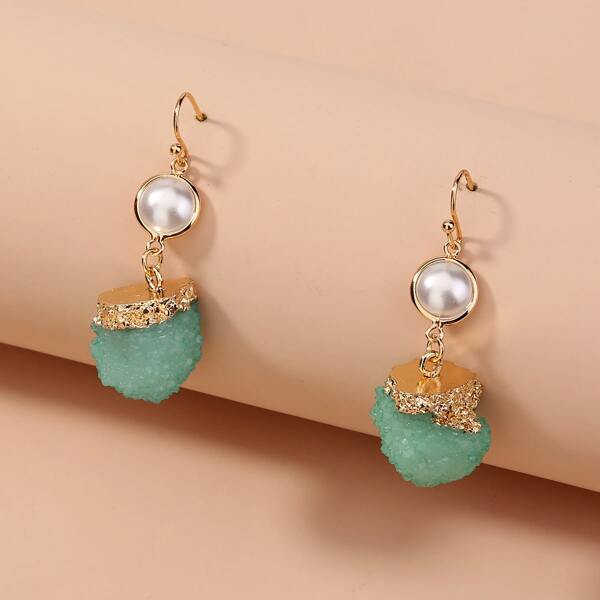 

Faux Pearl Decor Stone Drop Earrings, Multicolor