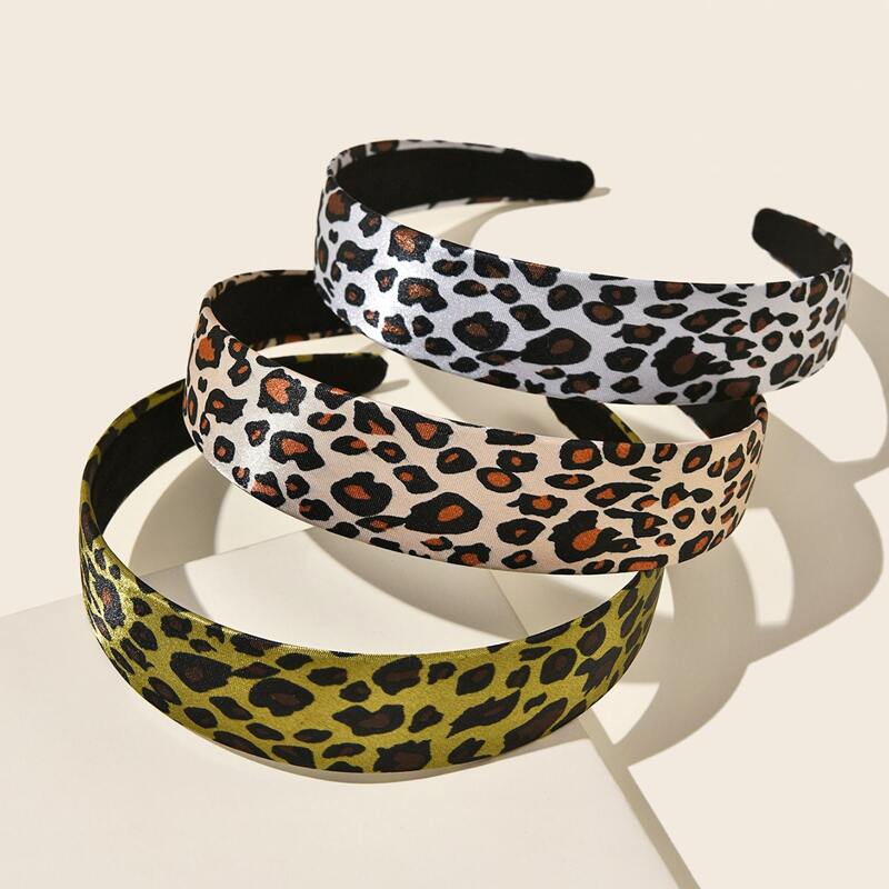 

3pcs Leopard Hair Hoop, Multicolor