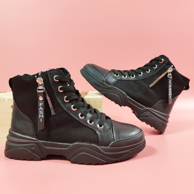 

Letter Ribbon Decor Sneakers, Black