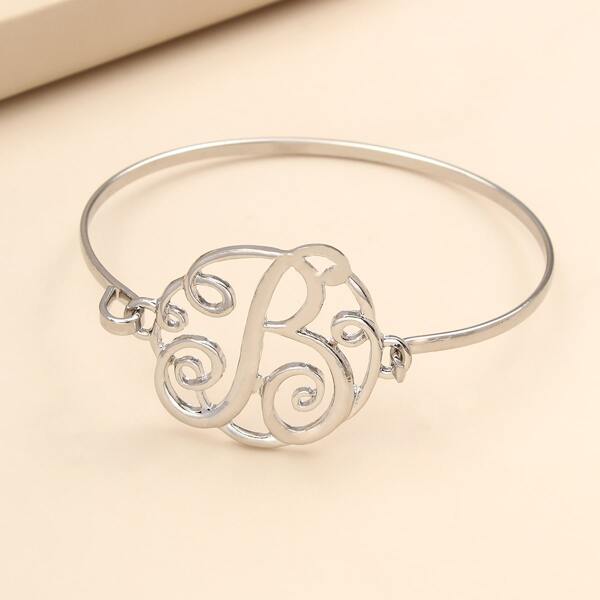 

Letter Decor Bangle, Silver