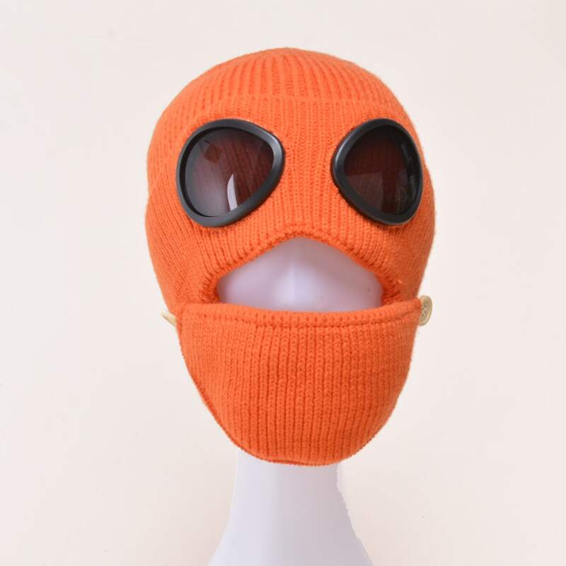 

Glasses Decor Knitted Warm Hat, Burnt orange