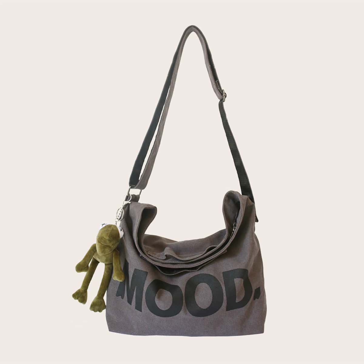 

Letter Graphic Canvas Crossbody Bag, Coffee brown