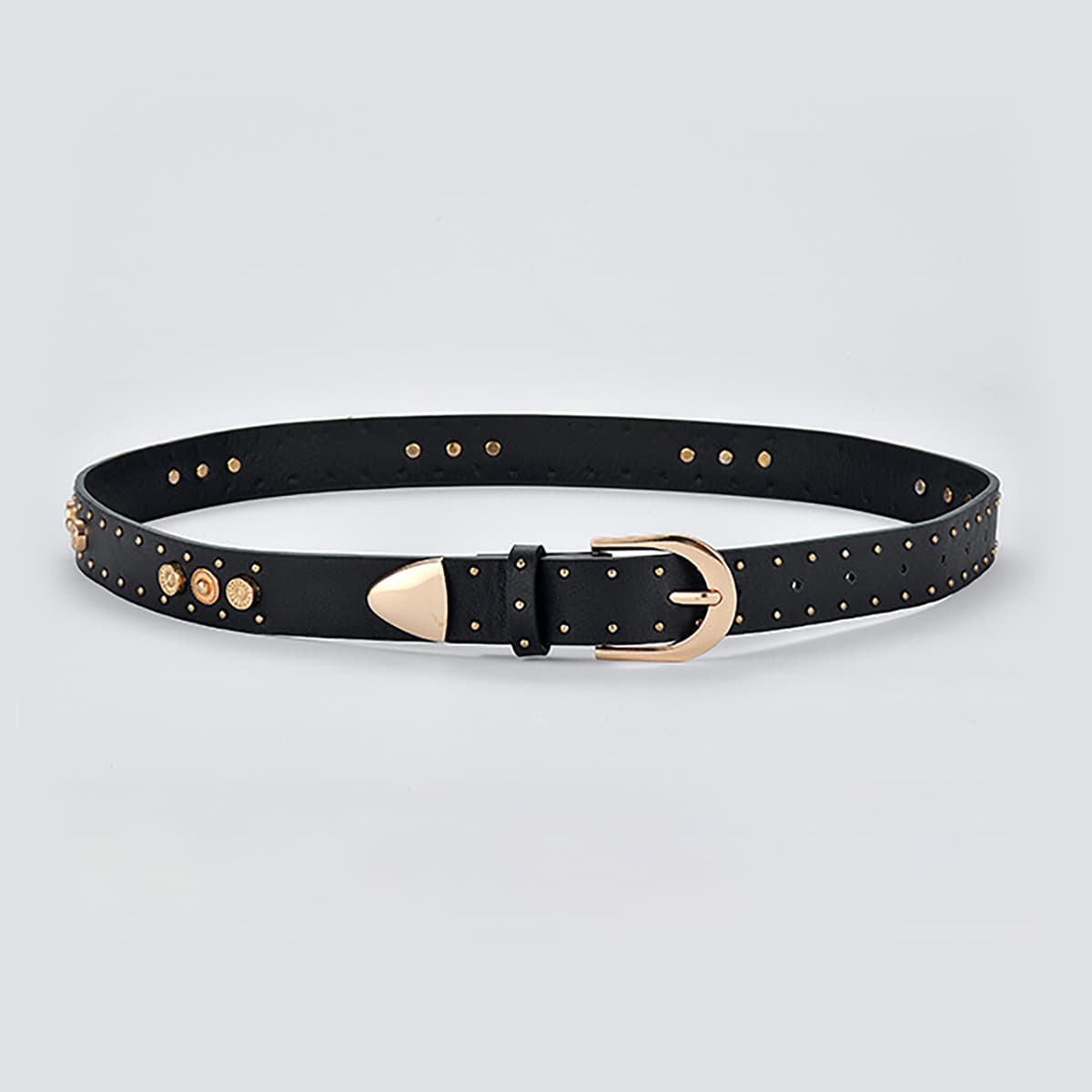 

Rivet Decor Belt, Black