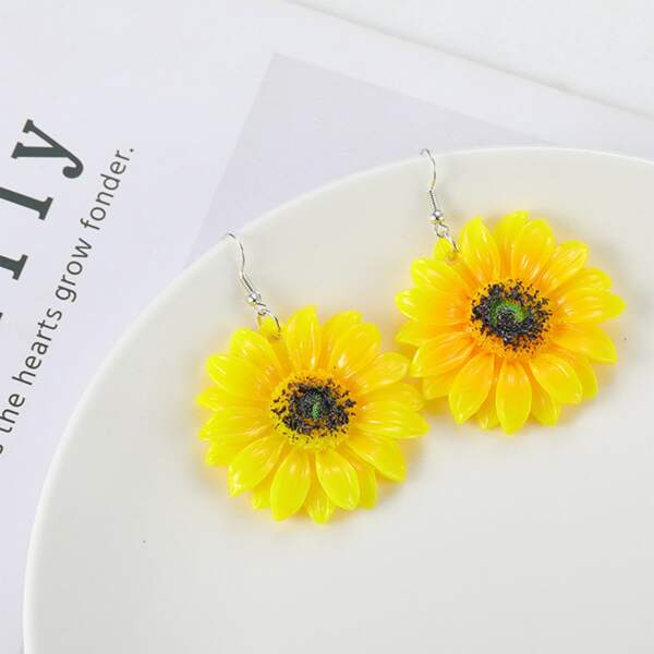 

Girls Flower Drop Earrings, Yellow