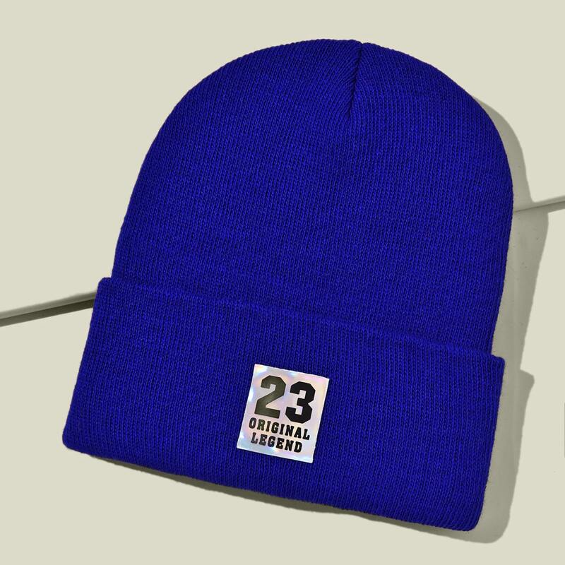

Letter Patch Decor Beanie, Royal blue