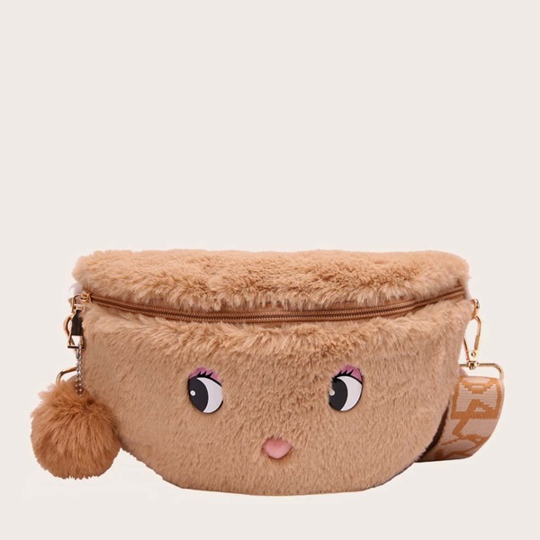 

Cartoon Graphic Fluffy Fanny Pack, Yellow