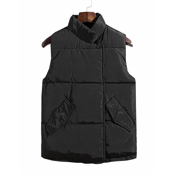 

Men Funnel Neck Puffer Gilet, Black