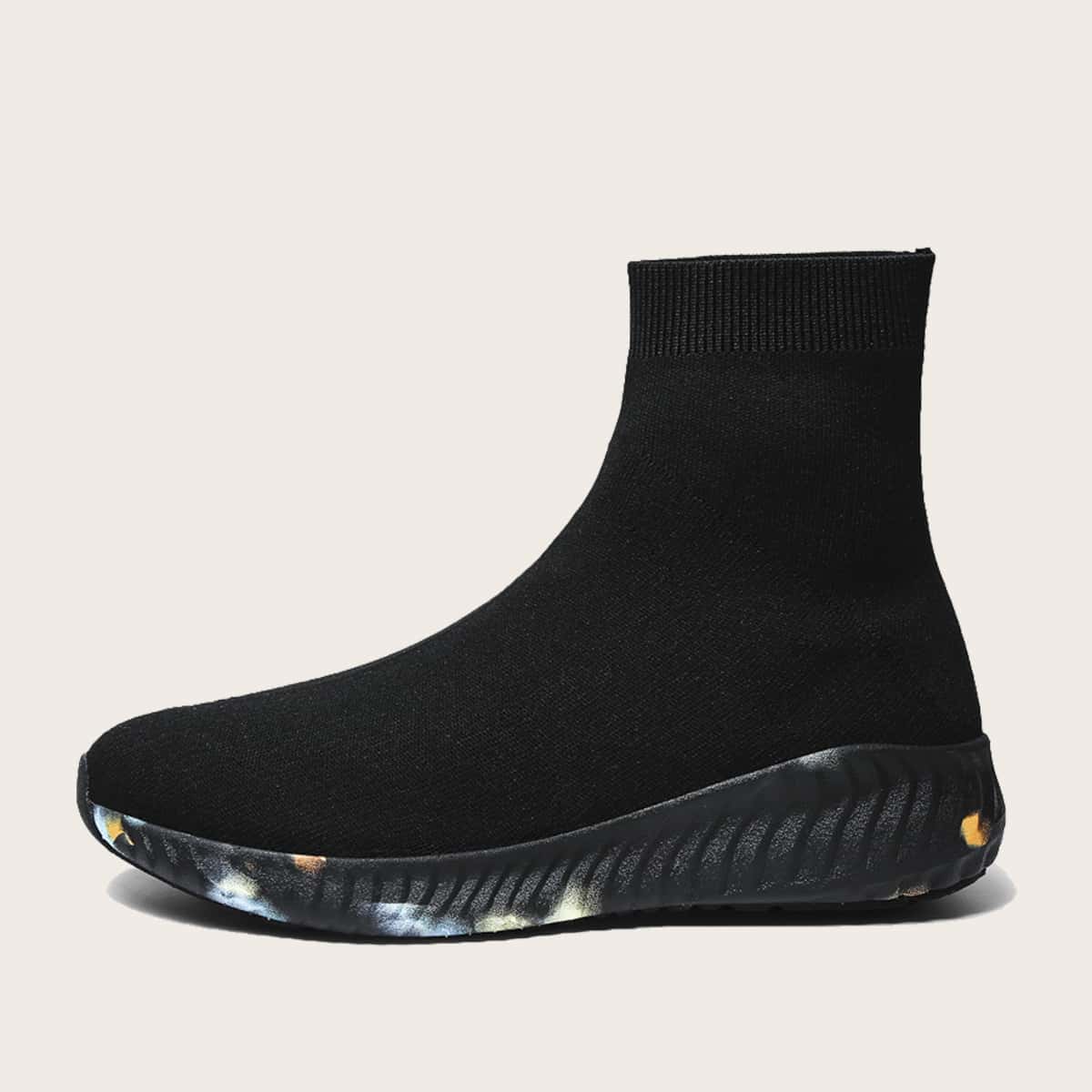 

Minimalist High Top Sock Sneakers, Black