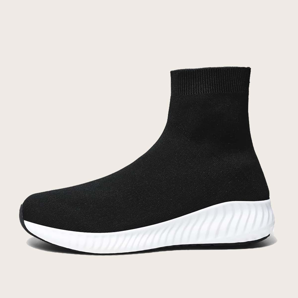 

Minimalist High Top Sock Sneakers, Black