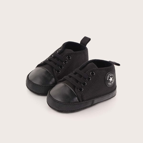 

Baby Boy Lace Up Front Canvas Shoes, Black