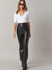 SHEIN BASICS V领合身纯色连体衣