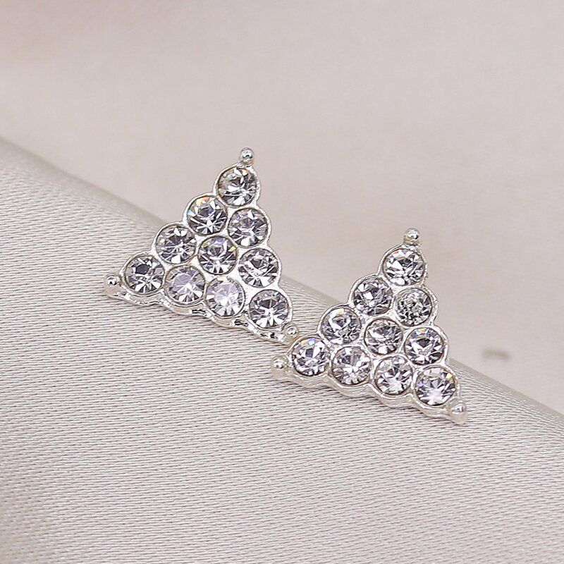 

Triangle Decor Stud Earrings, Silver