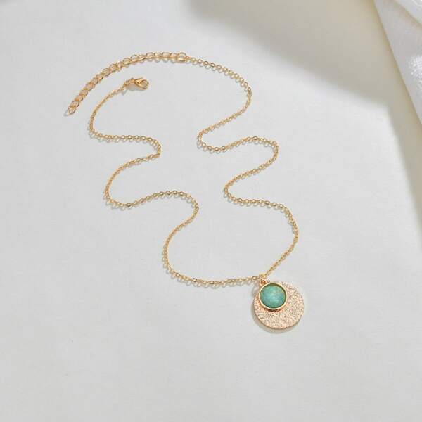 

Round Charm Necklace, Green