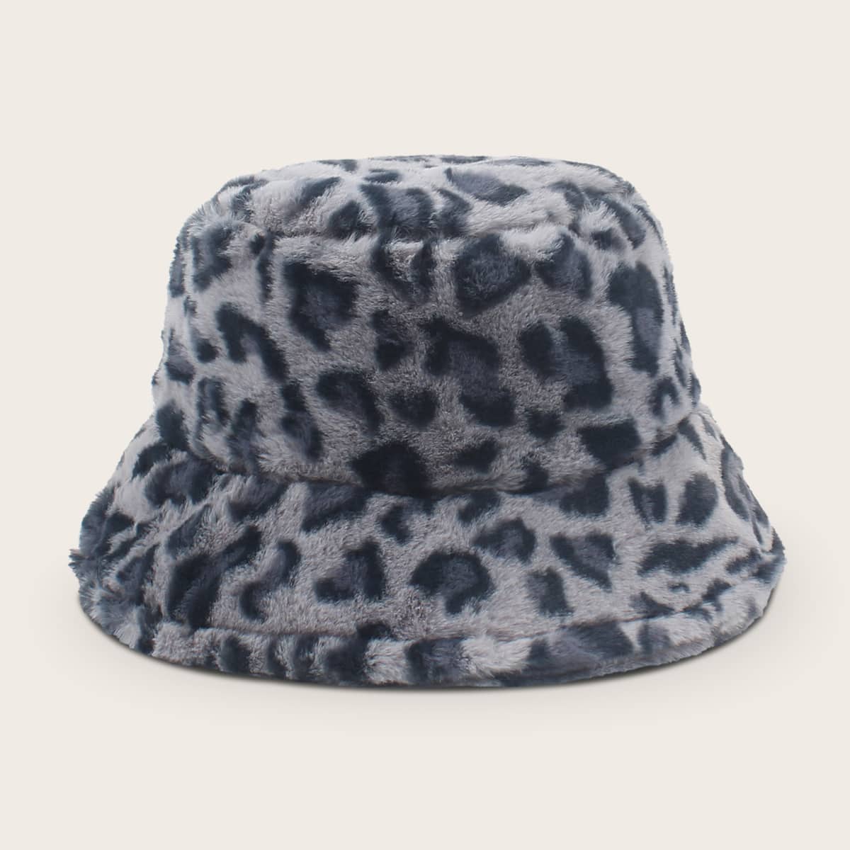 

Leopard Pattern Bucket Hat, Grey