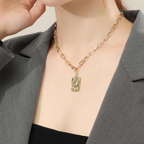

Geometric Charm Chain Necklace, Gold