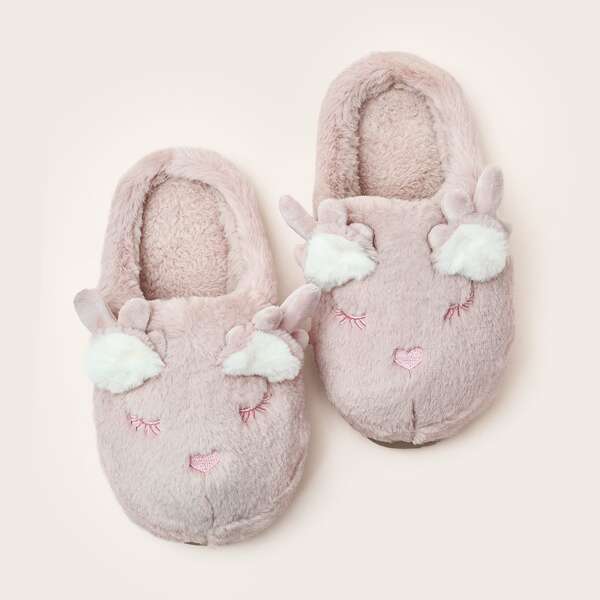 

Cartoon Design Fluffy Slippers, Pink