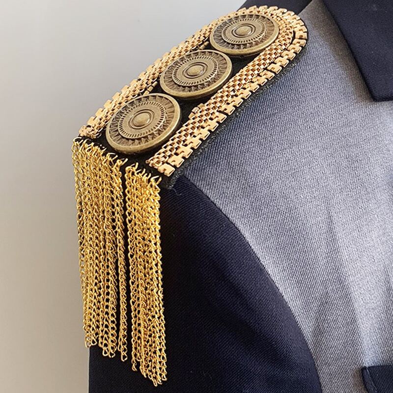 

1pair Metal Tassel Decor Epaulettes, Gold