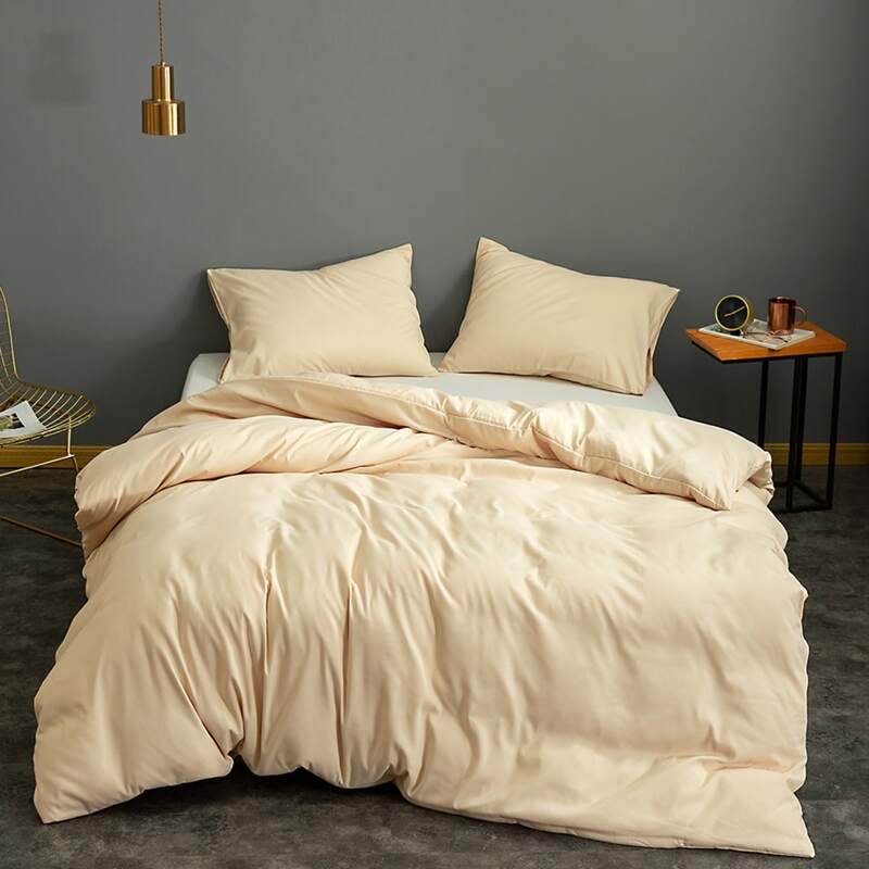 

Solid Color Bedding Set Without Filler, Beige