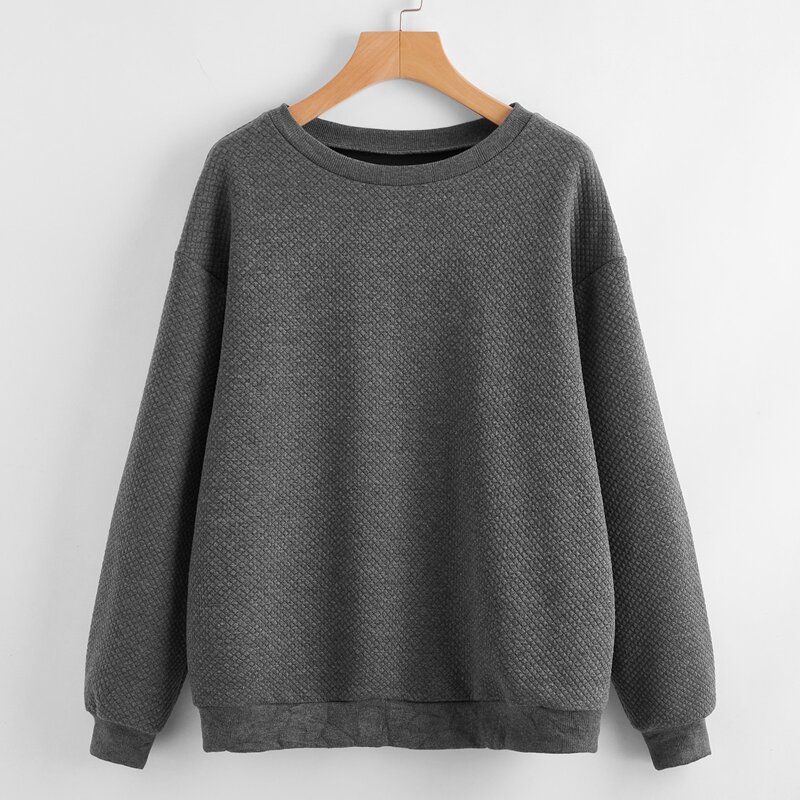 

Solid Waffle Sweatshirt, Dark grey