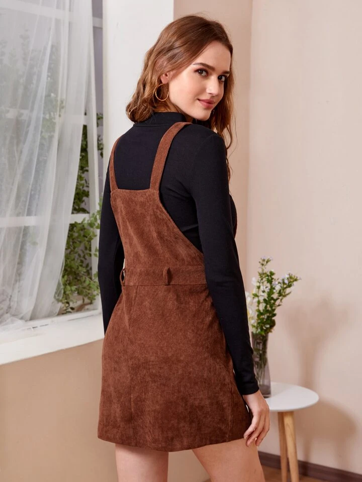 Our Solid Corduroy Pinafore Dress is such a vibe