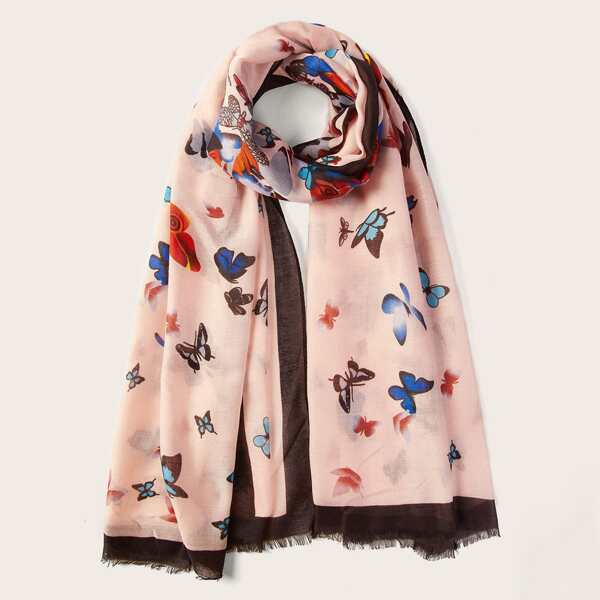 

Butterfly Pattern Scarf, Pink