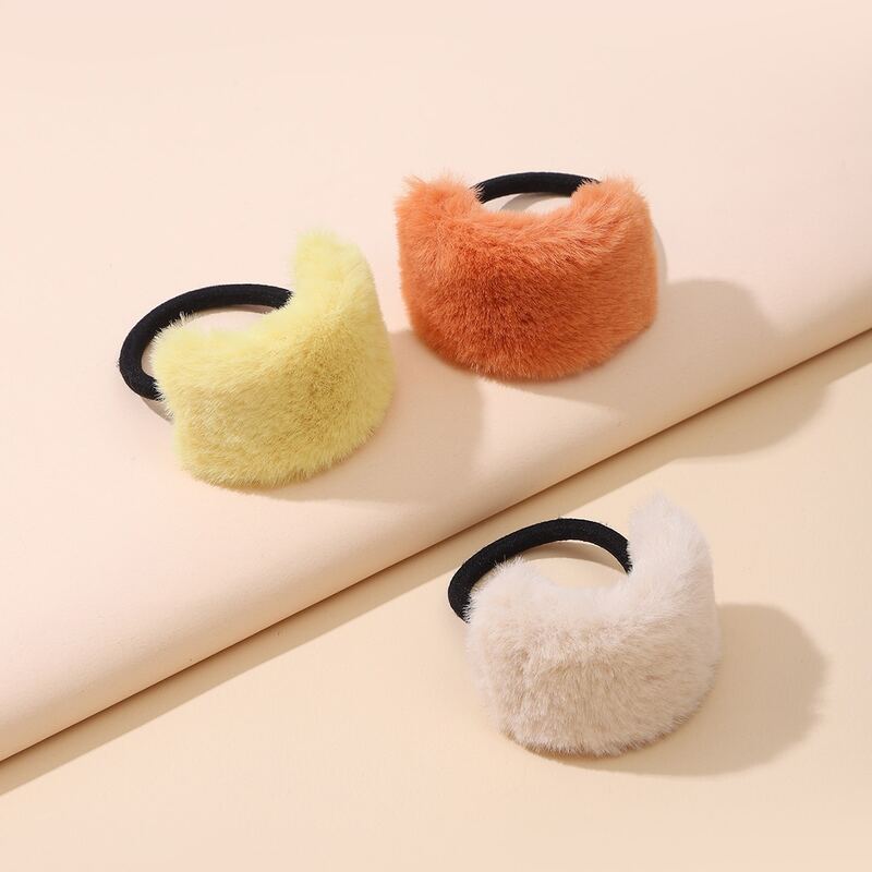 

3pcs Fluffy Hair Tie, Multicolor