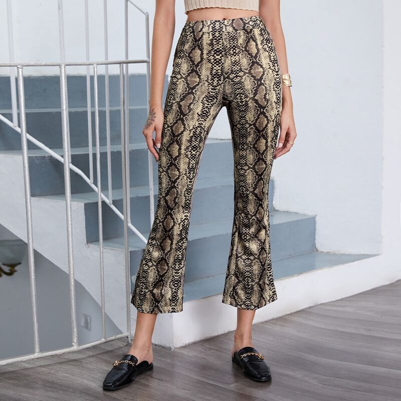 

Snakeskin Flare Leg Pants, Multicolor