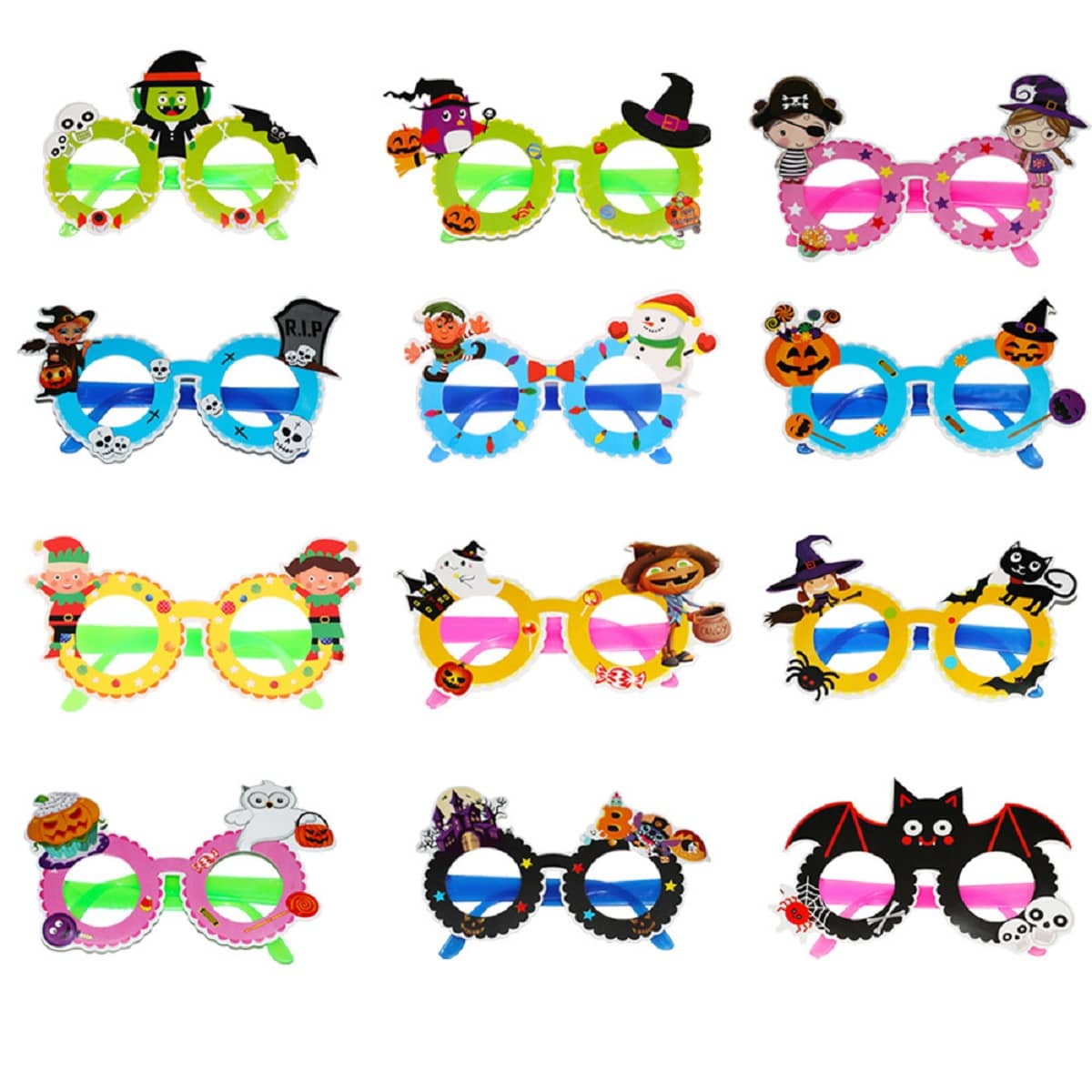 

1pc Random Halloween Party Funny Paper Glasses, Multicolor
