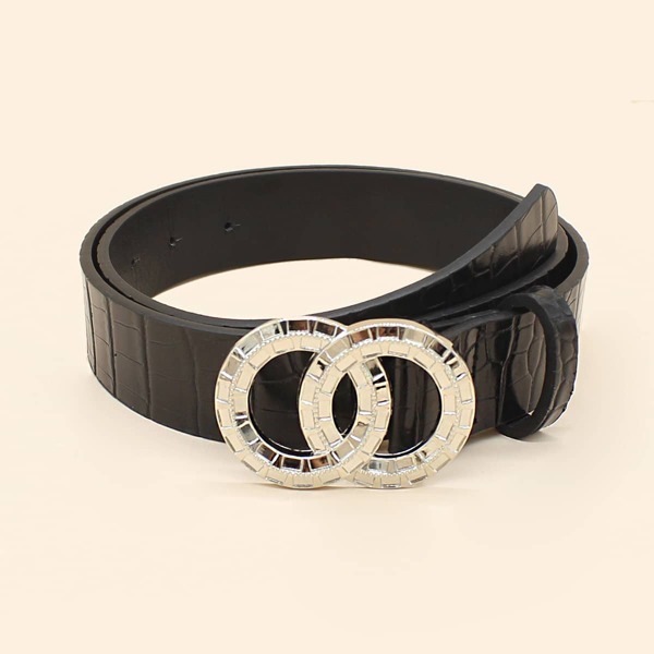 

Double O-ring Buckle Belt, Black