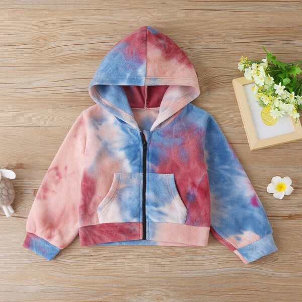 

Toddler Girls Tie Dye Hooded Teddy Jacket, Multicolor