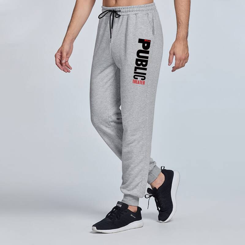 

Guys Letter Graphic Drawstring Pants, Light grey