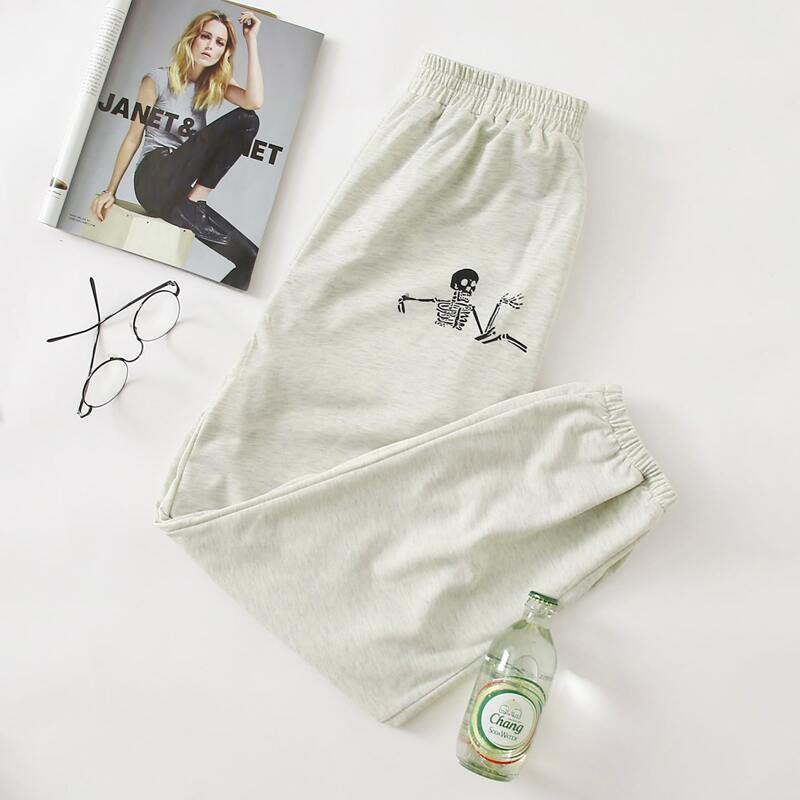 

Skeleton Graphic Joggers, Light grey