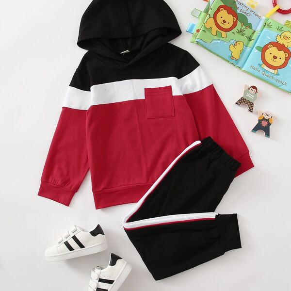 

Toddler Boys Contrast Panel Hoodie & Sweatpants, Multicolor