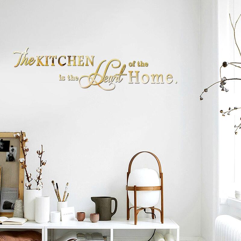 

Slogan Graphic Mirror Surface Wall Sticker, Gold