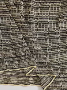 SHEIN LUNE 彈性腰格紋圖案毛衣半身裙