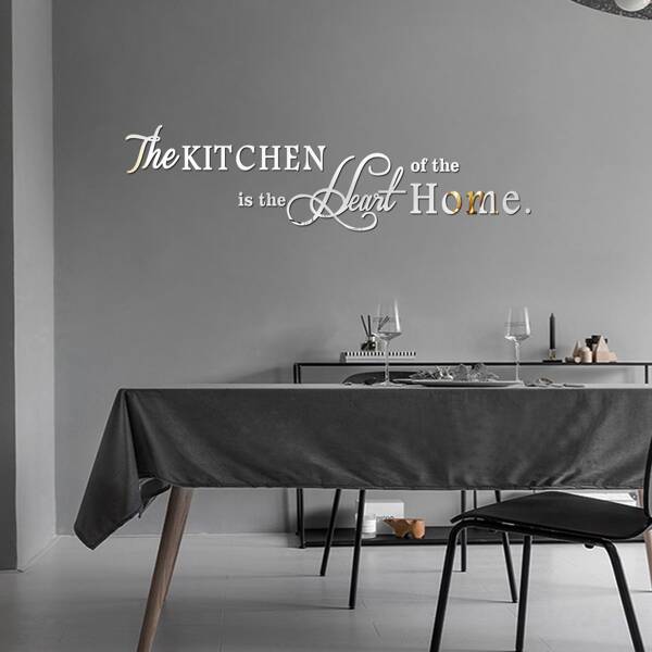 

Slogan Graphic Mirror Surface Wall Sticker, Silver