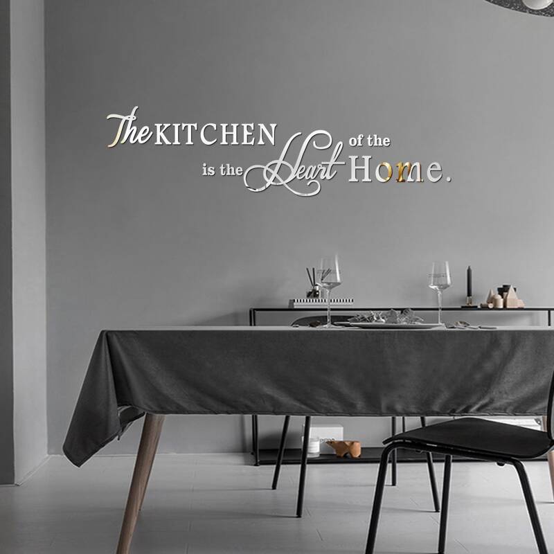 

Slogan Graphic Mirror Surface Wall Sticker, Silver