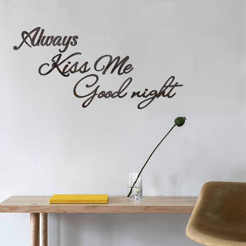 

Slogan Graphic Mirror Surface Wall Sticker, Black