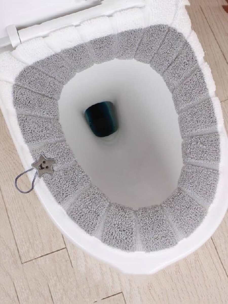 1pc Knitted Closestool Seat Cover - Multicolor - View 1