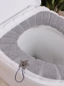 1pc Knitted Closestool Seat Cover - Multicolor - View 3