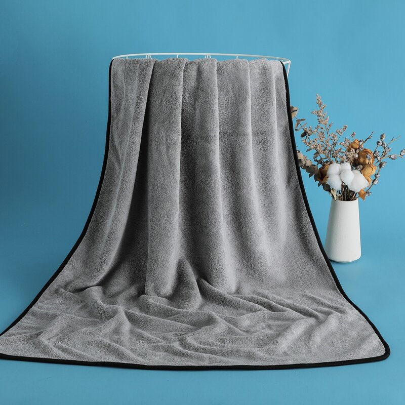 

1pc Solid Color Bath Towel, Grey